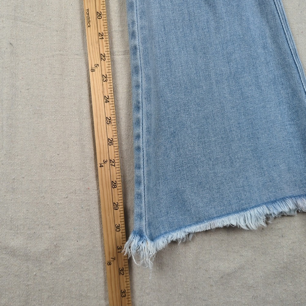 Flying Monkey Jeans Womens 23 Blue High Rise Flare Stretch Distressed Frayed - Picture 5 of 15